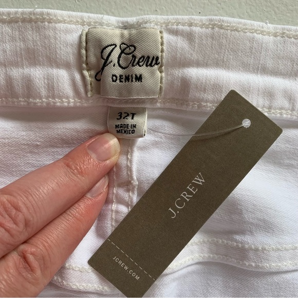 J Crew Tall White Vintage Straight Button Fly Cropped Jeans Size 32 Tall - Picture 12 of 17